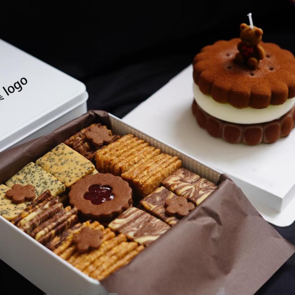 白色正方形铁盒 津田阳子焦糖曲奇收纳盒包装饼干烘焙伴手礼盒子,淘宝优惠券,粉丝福利购,淘宝优惠卷