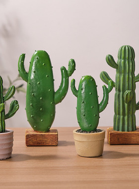 仙人掌树脂装饰摆件北欧客厅盆栽