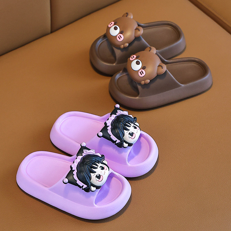 男童拖鞋2025夏季女童卡通可爱居家亲子防滑软底室内浴室洗澡拖鞋