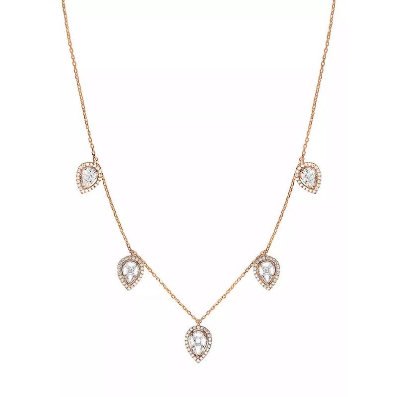 Djula Marquise 18K Rose Gold 女士AKL02876-RG优雅项链经典款 - 图0