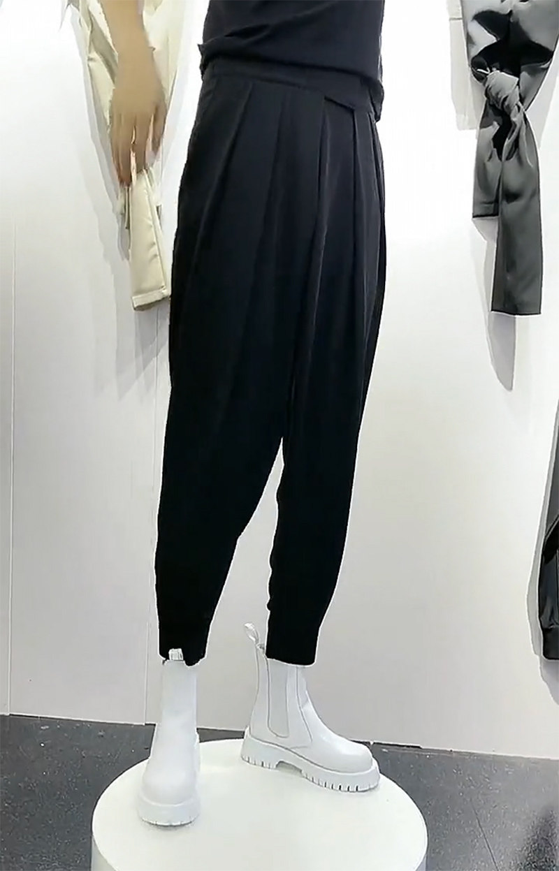 秋冬暗黑束脚裤搭配马丁靴的裤子男哈伦裤韩版魔术贴工装裤长裤潮,淘宝优惠券,粉丝福利购,淘宝优惠卷