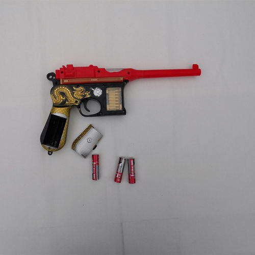 儿童玩具枪演出道具盒子枪驳壳枪八路军短枪红军毛瑟枪电动音乐枪 - 图2