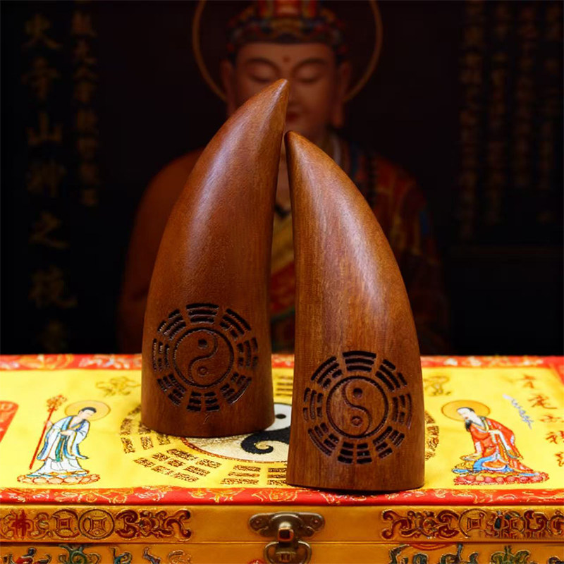 百年雷击枣木圣杯卦桃木圣杯法器茭杯掷杯九宫八卦道家羊角牛角卦 - 图2