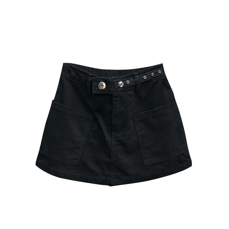艾天丽旗舰店牛仔短裙女裤裙潮夏季新款港味百搭显瘦大口袋a字包臀半身裙3