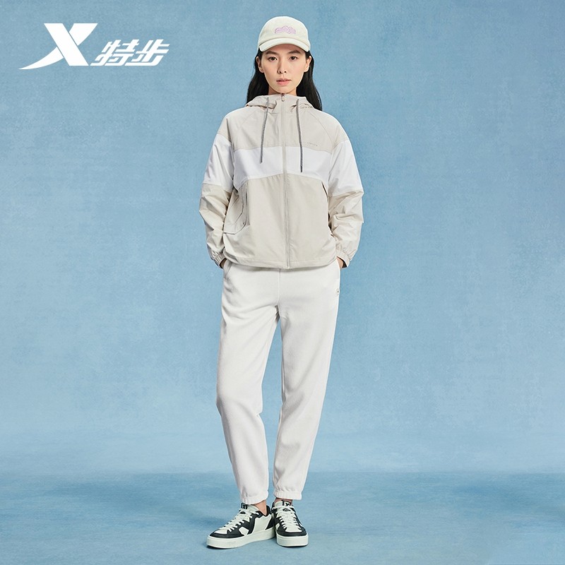 特步运动外套女2025春季新款防风双层风衣连帽女夹克976128120286,淘宝优惠券,粉丝福利购,淘宝优惠卷