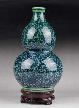 景德镇陶瓷器仿古青花瓷迷你小花插花瓶家居装饰品博古架摆件