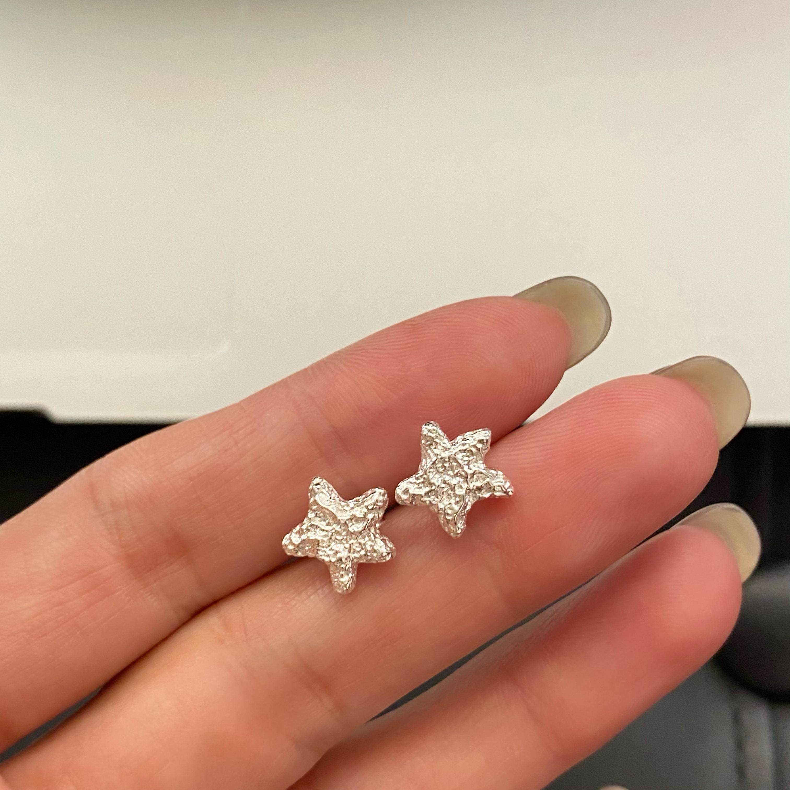 925银耳饰 《向星心许愿》韩版桃心五角星百搭轻奢简约in耳钉一对,淘宝优惠券,粉丝福利购,淘宝优惠卷