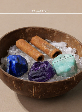 天然水晶12星座椰子消磁碗扩香石原石不规则矿石家居办公风水摆件