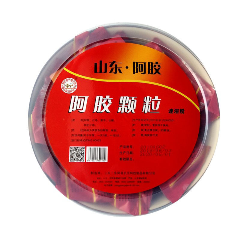 阿胶颗粒速溶粉冲剂盆装30袋600g新日期正品山东阿胶驴胶即食味甜_虎窝淘