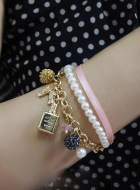 时尚个性设计珍珠镶钻雪花可爱流苏小鹰礼物房子卡通木马多坠手链