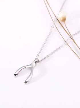 日韩版潮流新款简约个性小众设计感锁骨链ins冷淡风如愿骨项链女