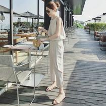 Seaside Resort Style Tooling Pants Han Edition Suit Pants Woman Summer Smoke Tubes Pants High Waist 90% Pants Fit Pants