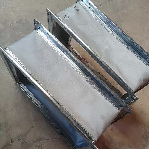 防火空调硅胶布钛软连接风机盘管 帆布方形通风管道共板法兰定制 - 图1