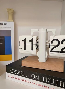 厂家跨境欧式自动翻页钟家居客厅座钟小天平机械翻页时钟创意翻页