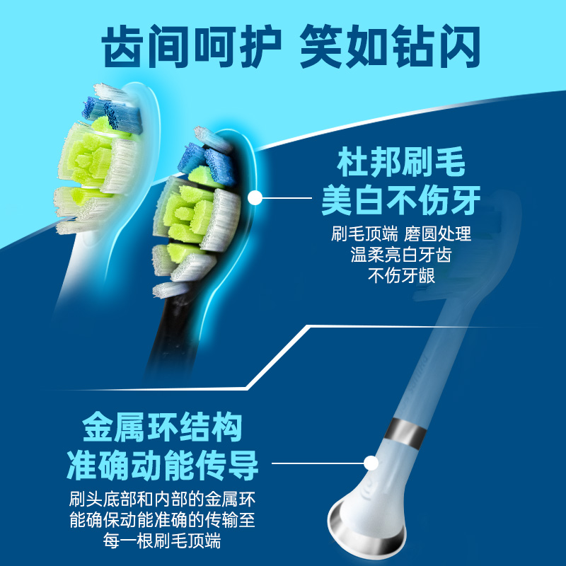 飞利浦电动牙刷刷头HX6063/9023替换头原装HX9362/9352/6730/6806-图2