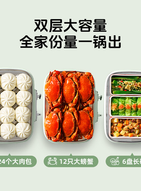 大宇S27电蒸锅多功能家用三层不锈钢蒸煮炖大容量一体锅官方旗舰