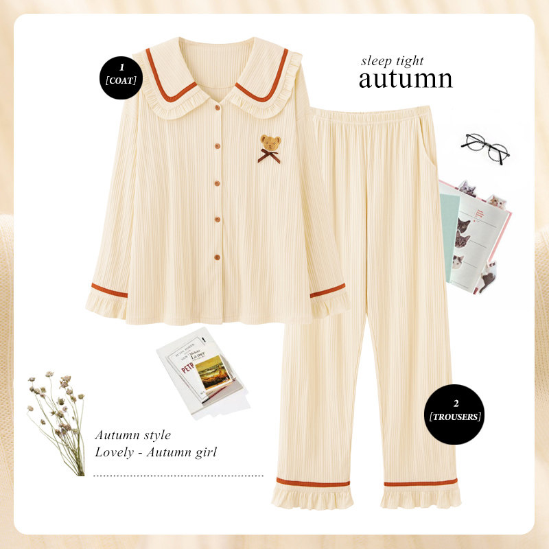 思莉太太情侣春秋款纯棉长袖风睡衣 思莉太太睡衣/家居服套装