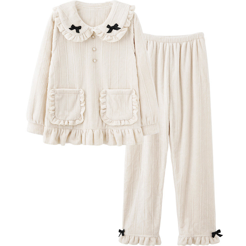 思莉太太冬季加绒2021年珊瑚绒睡衣 思莉太太睡衣/家居服套装