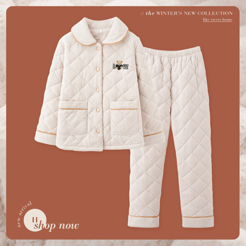 思莉太太情侣冬季加绒2021年睡衣 思莉太太睡衣/家居服套装