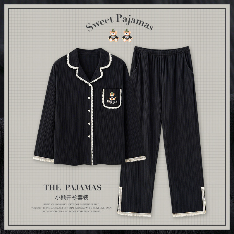 思莉太太情侣春秋款女纯棉长袖睡衣 思莉太太睡衣/家居服套装