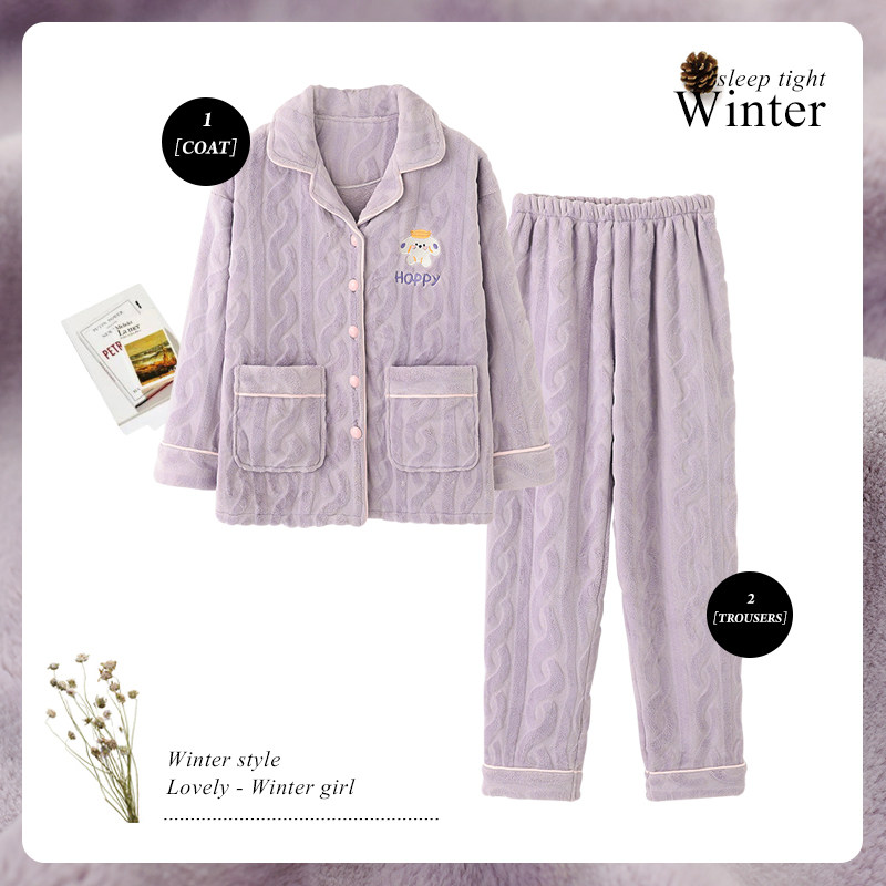 思莉太太冬季加绒冬款珊瑚绒睡衣 思莉太太睡衣/家居服套装