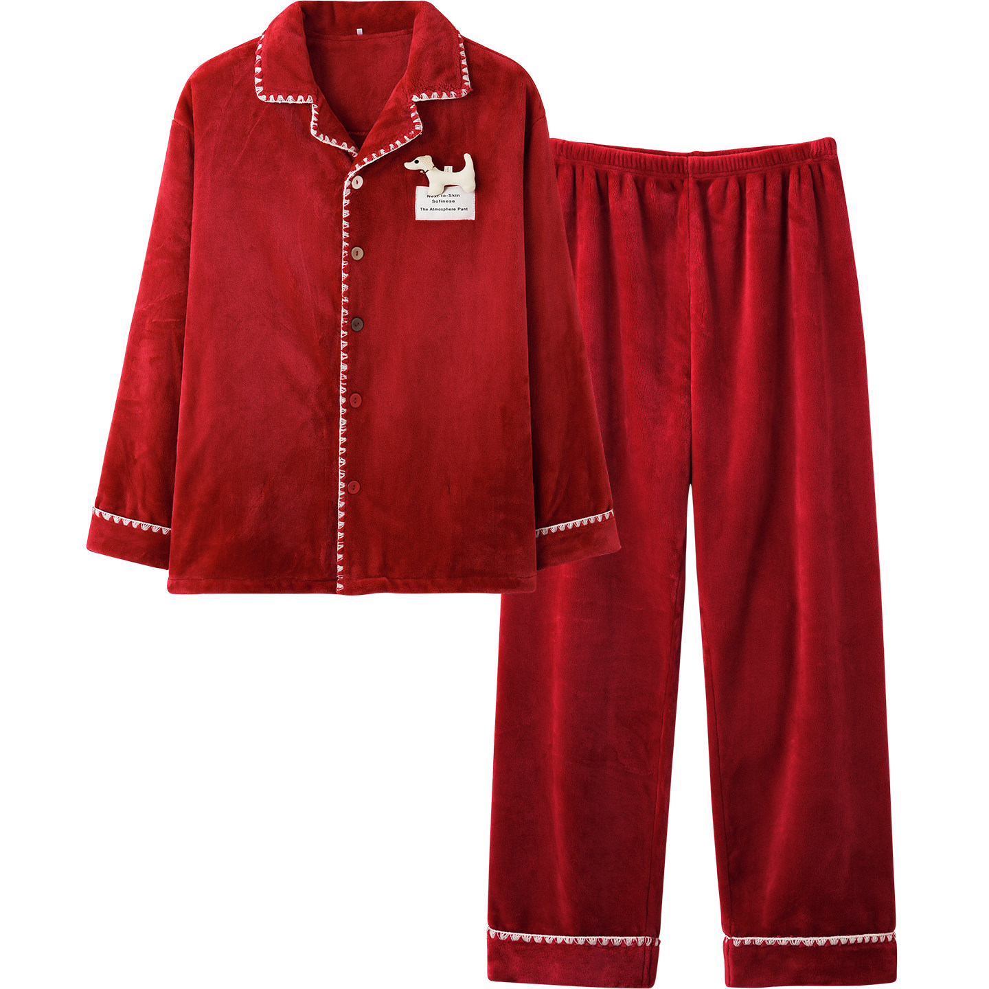 思莉太太情侣睡衣冬季珊瑚绒加厚红色结婚新婚法兰绒男女冬天套装,淘宝优惠券,粉丝福利购,淘宝优惠卷