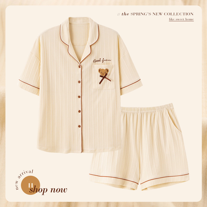 思莉太太情侣夏季纯棉女短袖睡衣 思莉太太睡衣/家居服套装