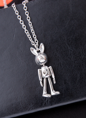 卡通可活动小兔子长款挂件毛衣链