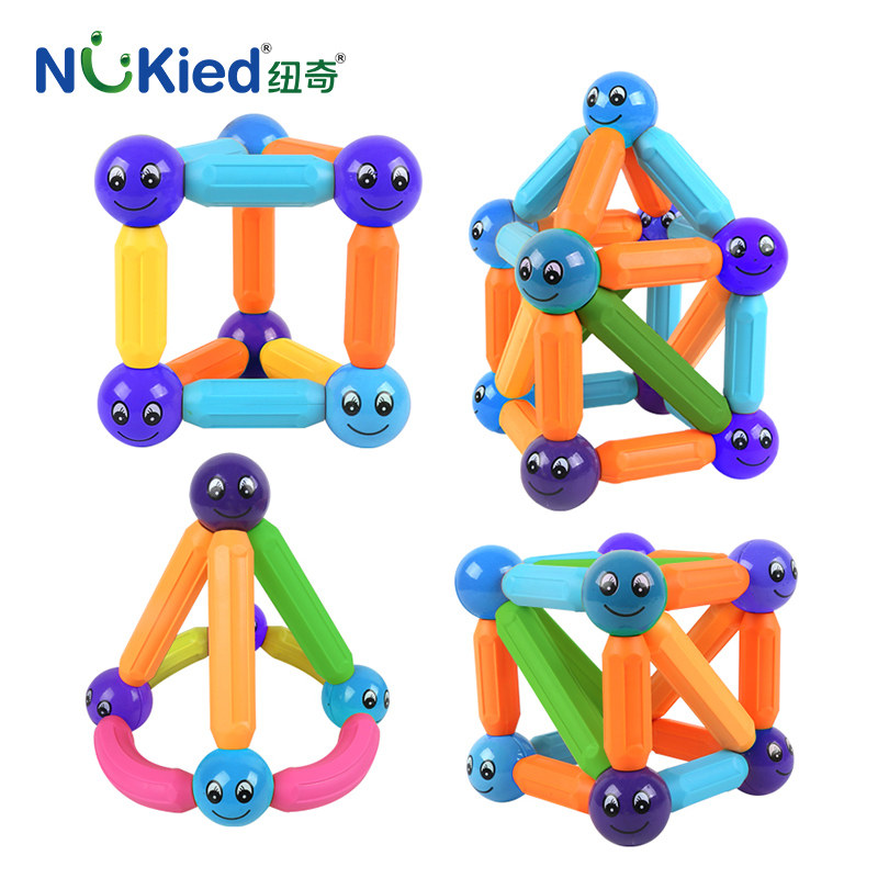 纽奇磁力棒儿童积木拼装玩具益智 nukied纽奇建构/拼插积木