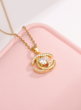 2025年新款网红爆款双c项链高档