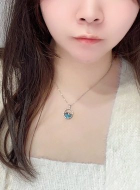 设计感海洋系列蓝鲸鱼吊坠项链