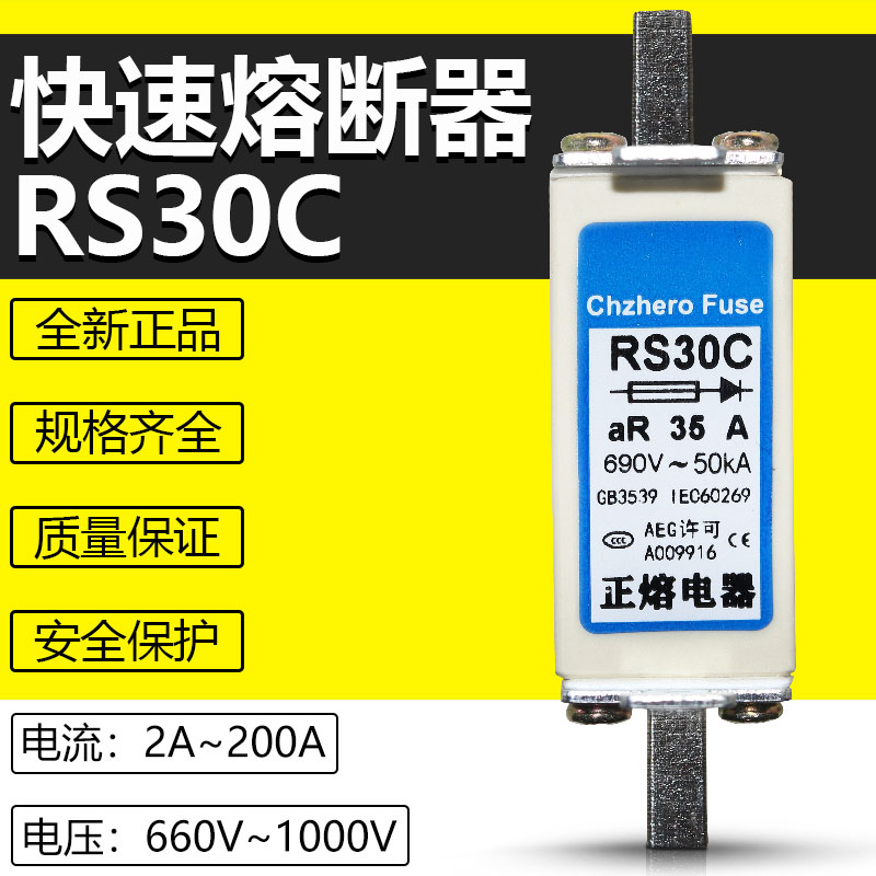 RS30C-660V690V10A16A20A25A32A50A63A80A100A125A160A快速熔断器 - 图1