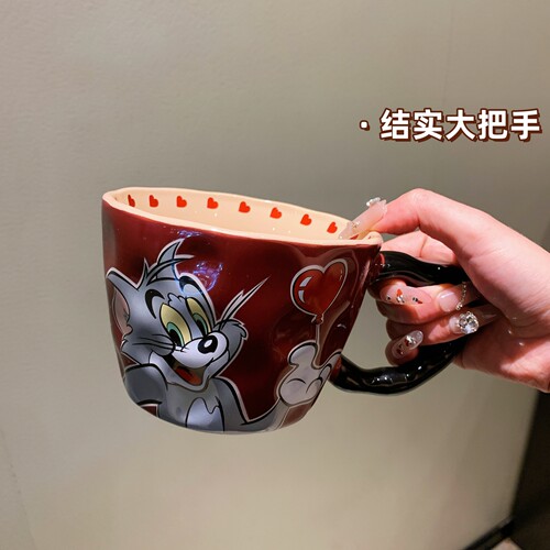 猫和老鼠马克杯女生高颜值2025新款情侣咖啡杯子带把手家用办公室 - 图3