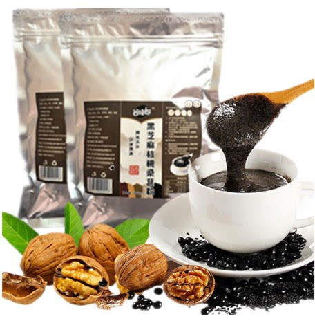 黑芝麻核桃黑豆粉桑葚粉500g*2袋五谷杂粮代餐粉即食冲泡熟粉米糊 - 图2