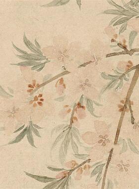 品1:1清 恽寿平桃花图轴花卉挂画仿古字画高清B微喷复制临摹范本