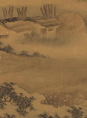 品1:1清袁江桂林秋月图山水画卷彷古字画高清微喷复Y制临摹范本
