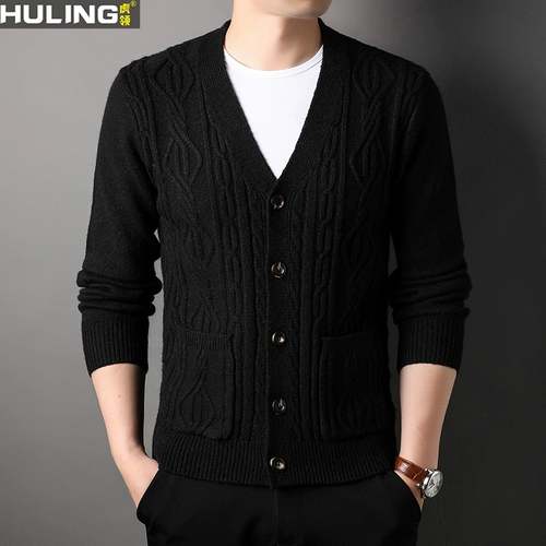 Демисезонный кардиган, шерстяное пальто, куртка для отдыха, шерстяной свитер, V-образный вырез