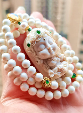 猛犸象牙女士吊坠绿度母原创设计