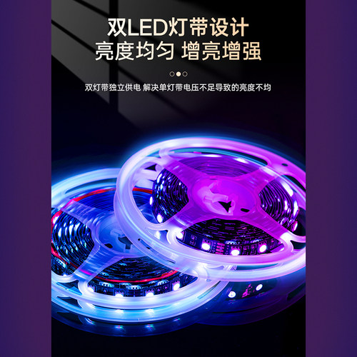 钉子科技画框幕日蚀背光灯氛围背景灯  双LED灯带环境光效 RGB触摸遥控渐变电视灯APP控制智能音箱接入 - 图3