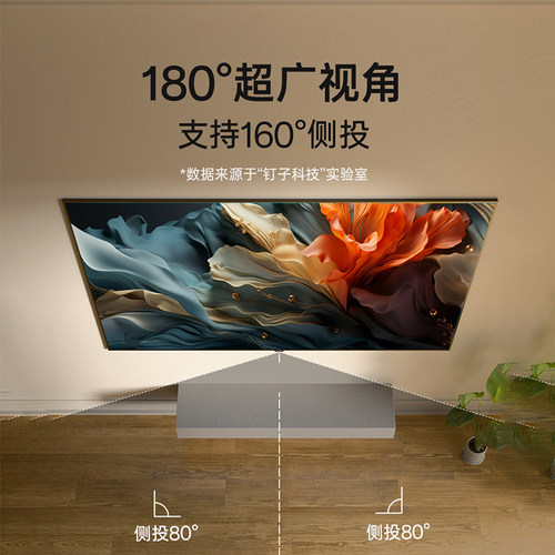 钉子科技白软侧投投影幕布广视角100/120/150英寸16:9 4K/3D壁挂框架画框幕 改善三色激光投影仪散斑家用幕布 - 图0