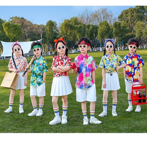 六一儿童演出服90年代复古港风啦啦队小学生幼儿园运动会表演服装 - 图0