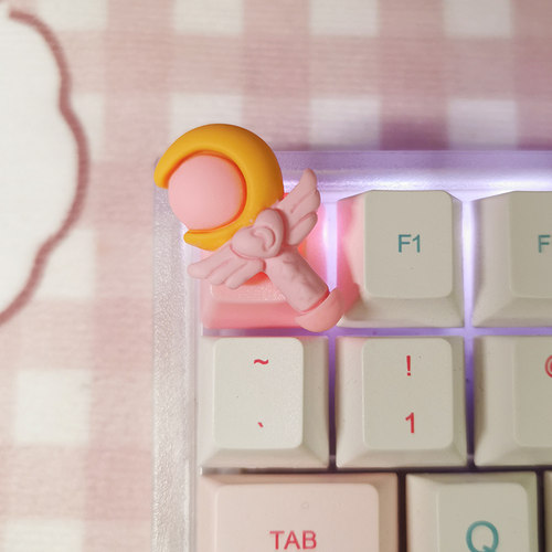 美少女战士DIY个性立体键帽水冰月月野兔十字轴机械键盘粉色装饰 - 图3
