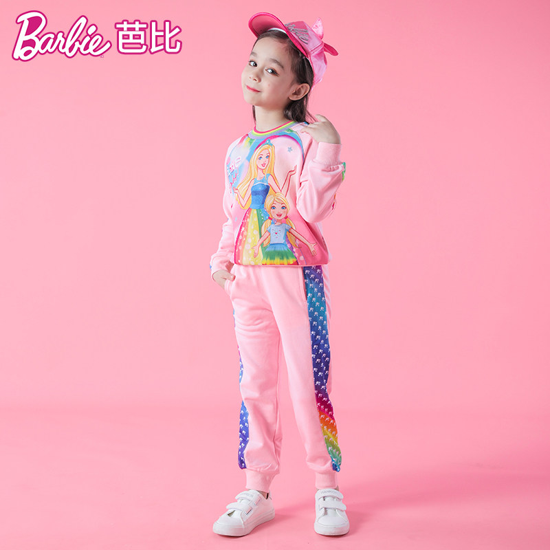 芭比童装春装女童套装时髦洋气卫衣 芭比童装套装