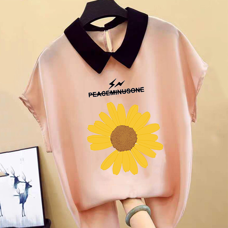 小雏菊设计感女小众印花雪纺衫衬衫 蛮雅酷衬衫