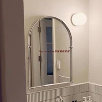 Fa-style retro arches shaped bathroom mirror minimalist wall-mounted Nordic style toilet hanging wall Stainless Steel Dresser