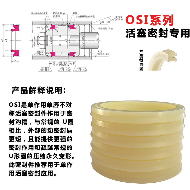 日本NOK OSI油封密封圈56*45*7 46 60*50 63*53 65*55*6聚氨酯Y型 - 图1