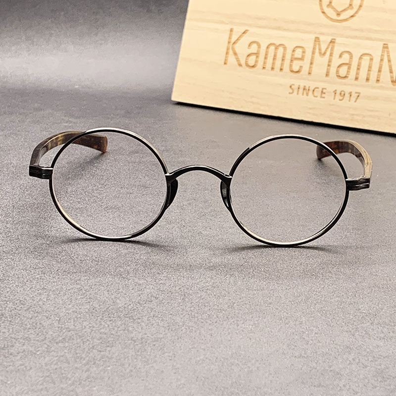 KameManNen万年龟KMN-101纯钛板材超轻全框中性日本近视眼镜框_虎窝淘
