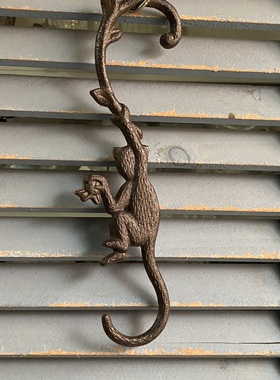 铸铁s钩花盆吊钩超强承重 猴子摘桃子款
