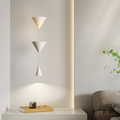 北欧设计师吊灯创意简约卧室床头吊灯走廊吧台墙角锥形极简小吊灯 - 图0