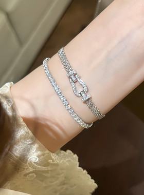 马蹄扣编织U形表带手链女